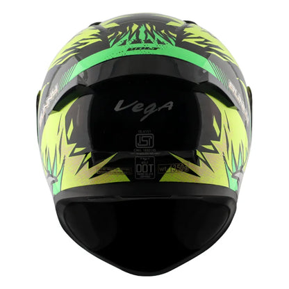 VEGA Bolt Bunny Black Neon Yellow Full Face Helmet