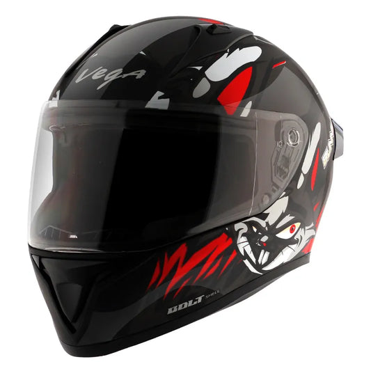 VEGA Bolt Bunny Black Red Full Face Helmet