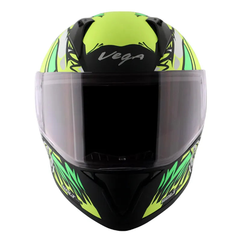 VEGA Bolt Bunny Dull Black Neon Yellow Full Face Helmet