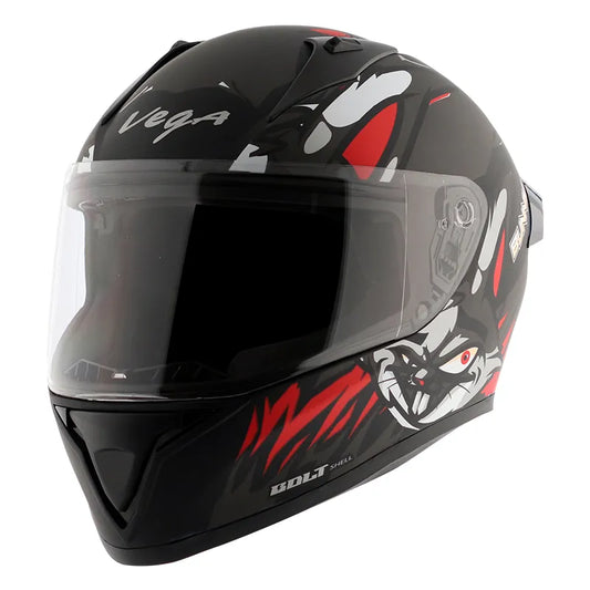 VEGA Bolt Bunny Dull Black Red Full Face Helmet