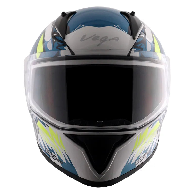 VEGA Bolt Bunny White Blue Full Face Helmet