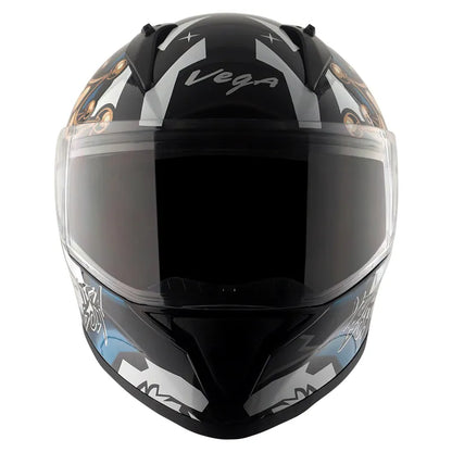 VEGA Bolt Crown Men Black Blue Full Face Helmet