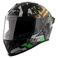 VEGA Bolt Crown Men Black Neon Green Full Face Helmet