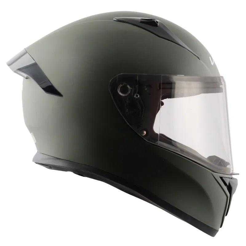 VEGA Bolt Dull Battle Green Full Face Helmet