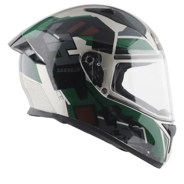 VEGA Bolt Dx Army Mud Battle Green Full Face Helmet