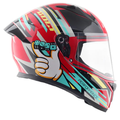 VEGA Bolt Dx Dice Red Black Full Face Helmet