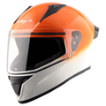 VEGA Bolt Dx Dual White Orange Full Face Helmet