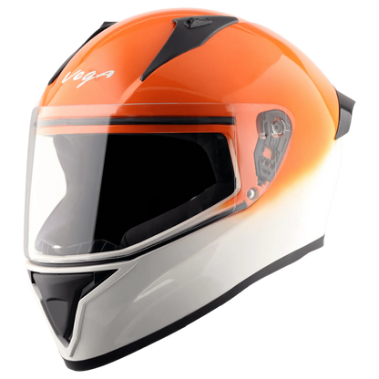VEGA Bolt Dx Dual White Orange Full Face Helmet