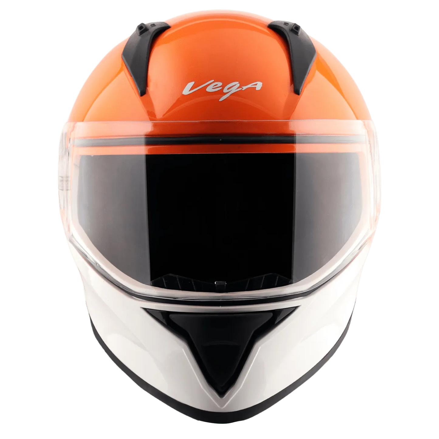 VEGA Bolt Dx Dual White Orange Full Face Helmet