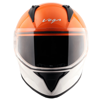 VEGA Bolt Dx Dual White Orange Full Face Helmet