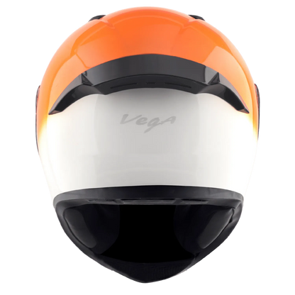 VEGA Bolt Dx Dual White Orange Full Face Helmet