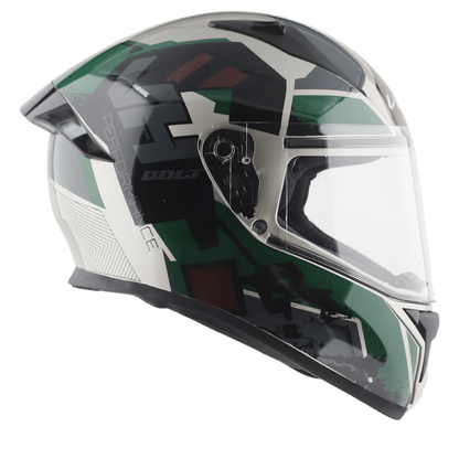VEGA Bolt Dx Dull Battle Green Full Face Helmet