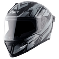 VEGA Bolt Dx Martial Black Grey Full Face Helmet