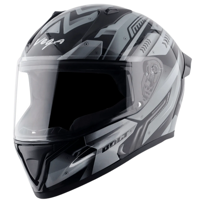 VEGA Bolt Dx Martial Black Grey Full Face Helmet