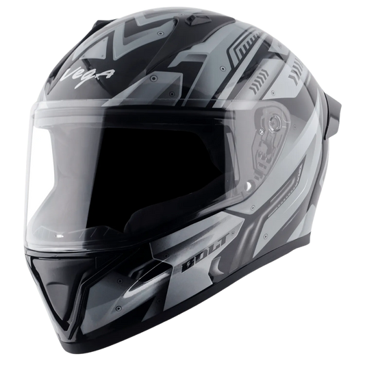 VEGA Bolt Dx Martial Black Grey Full Face Helmet