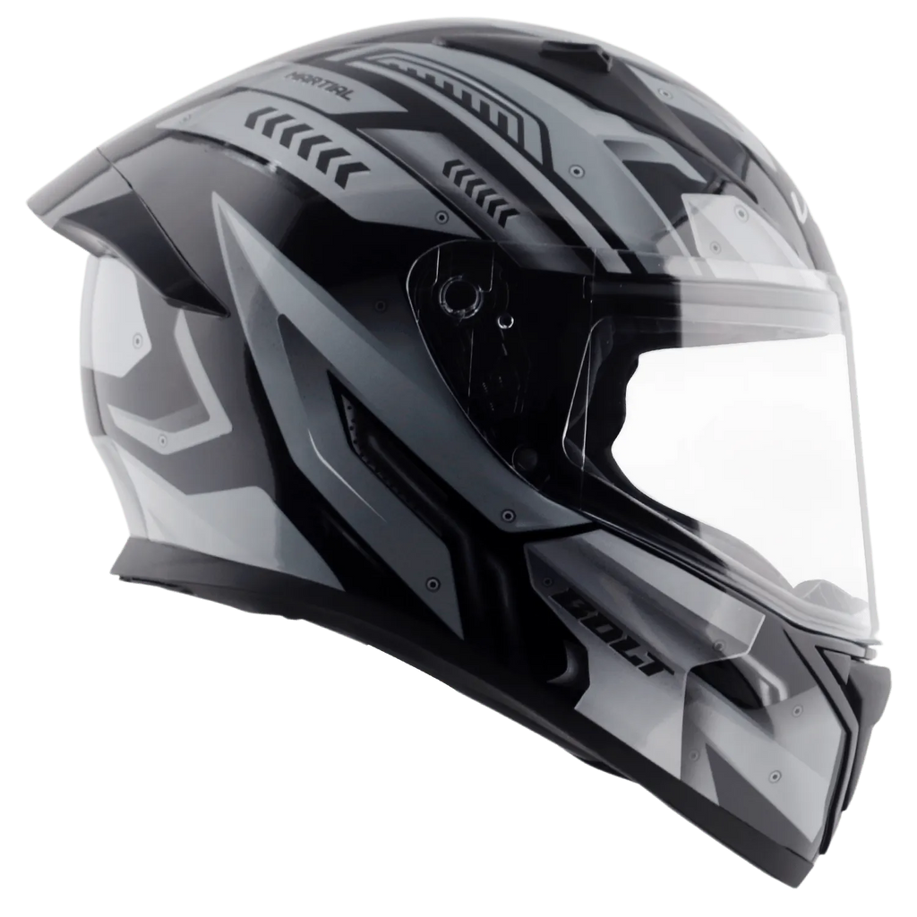 VEGA Bolt Dx Martial Black Grey Full Face Helmet