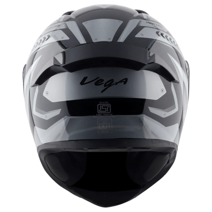 VEGA Bolt Dx Martial Black Grey Full Face Helmet