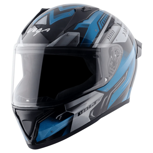 VEGA Bolt Dx Martial Black M Blue Full Face Helmet