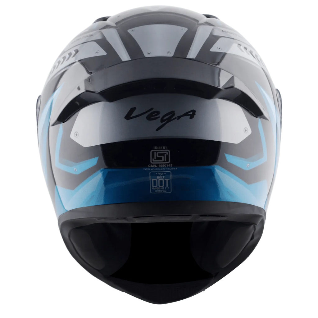 VEGA Bolt Dx Martial Black M Blue Full Face Helmet