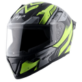 VEGA Bolt Dx Martial Black Neon Yellow Full Face Helmet