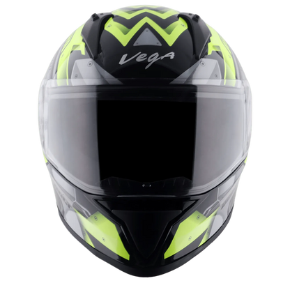 VEGA Bolt Dx Martial Black Neon Yellow Full Face Helmet