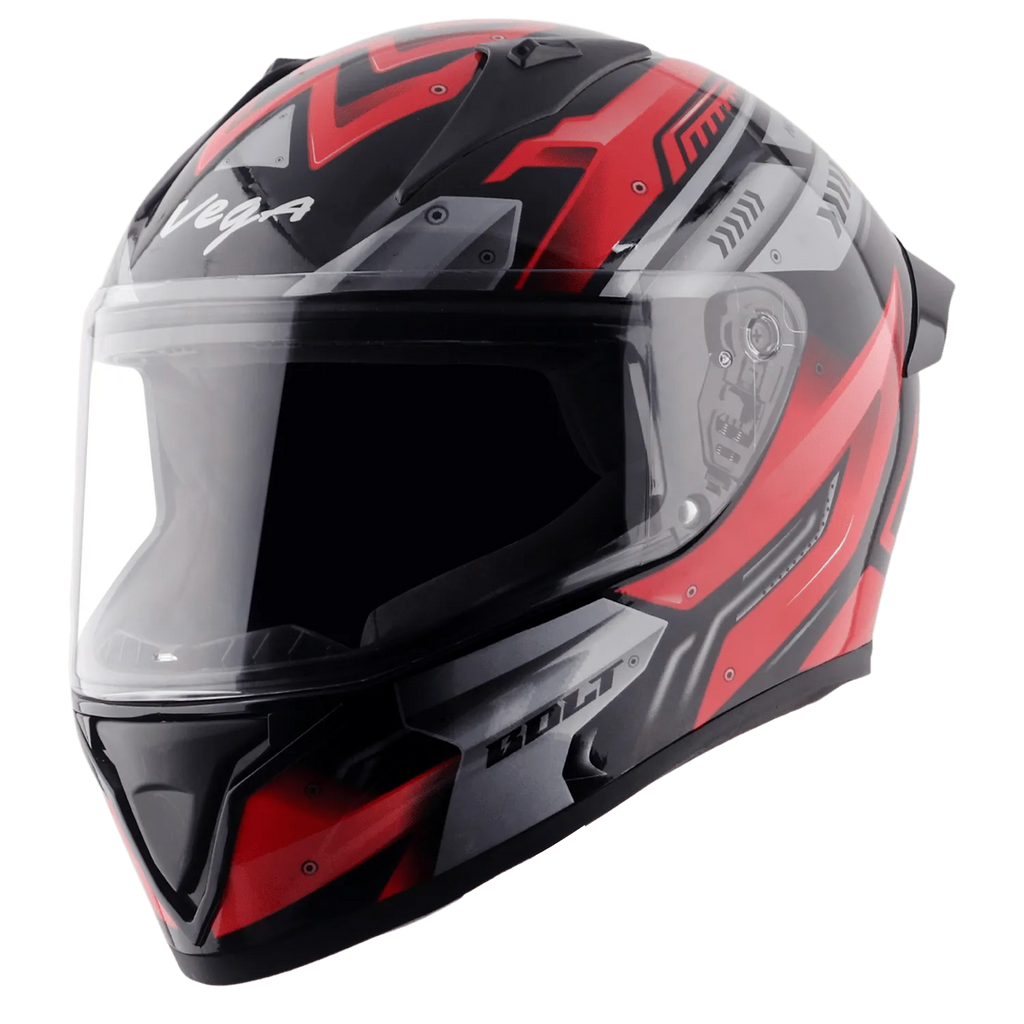 VEGA Bolt Dx Martial Black Red Full Face Helmet