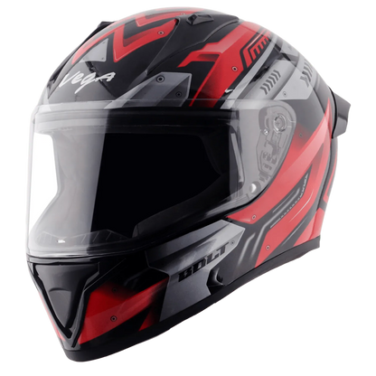 VEGA Bolt Dx Martial Black Red Full Face Helmet