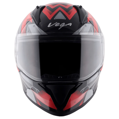 VEGA Bolt Dx Martial Black Red Full Face Helmet