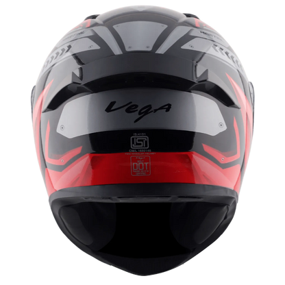 VEGA Bolt Dx Martial Black Red Full Face Helmet