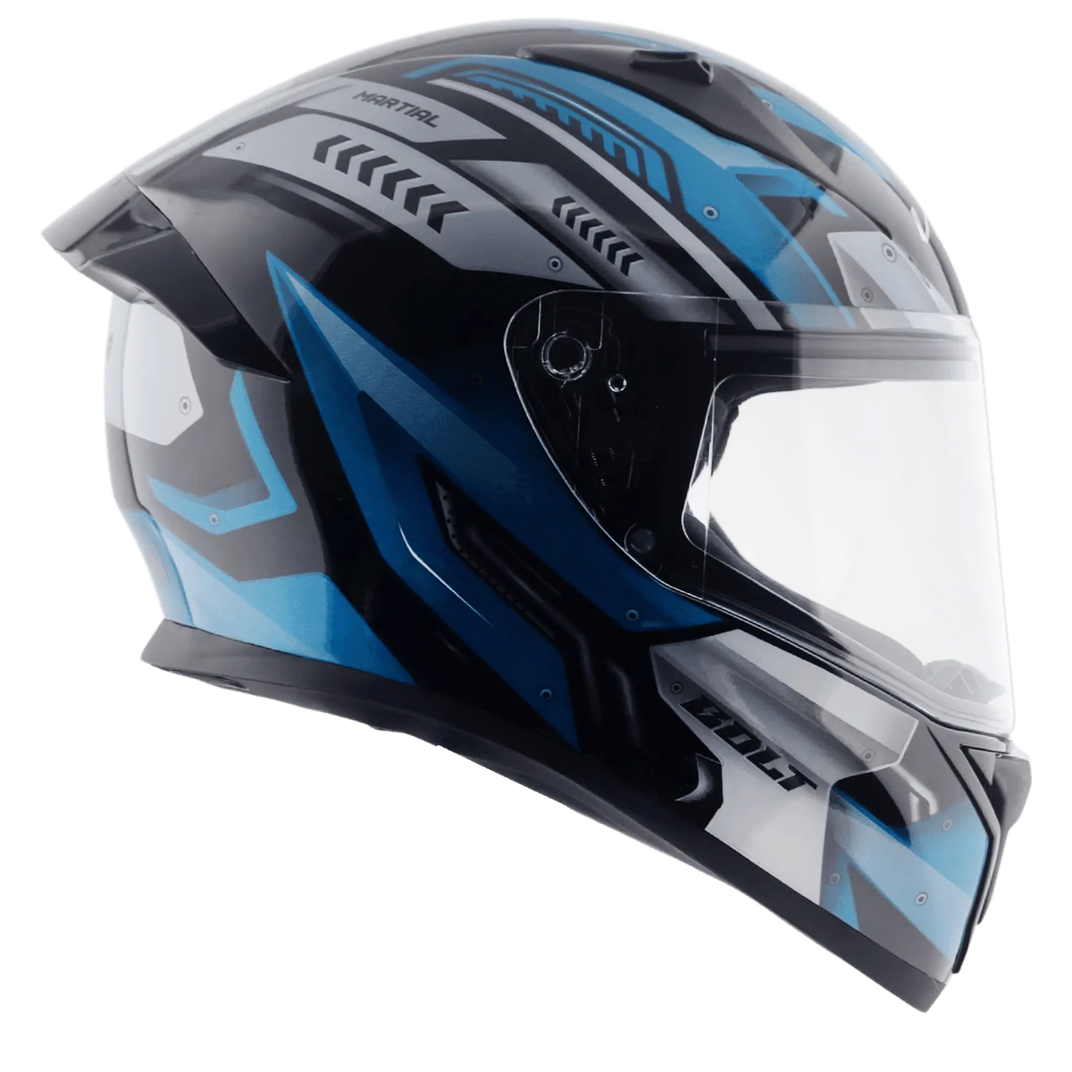 VEGA Bolt Dx Martial Dull Black M Blue Full Face Helmet