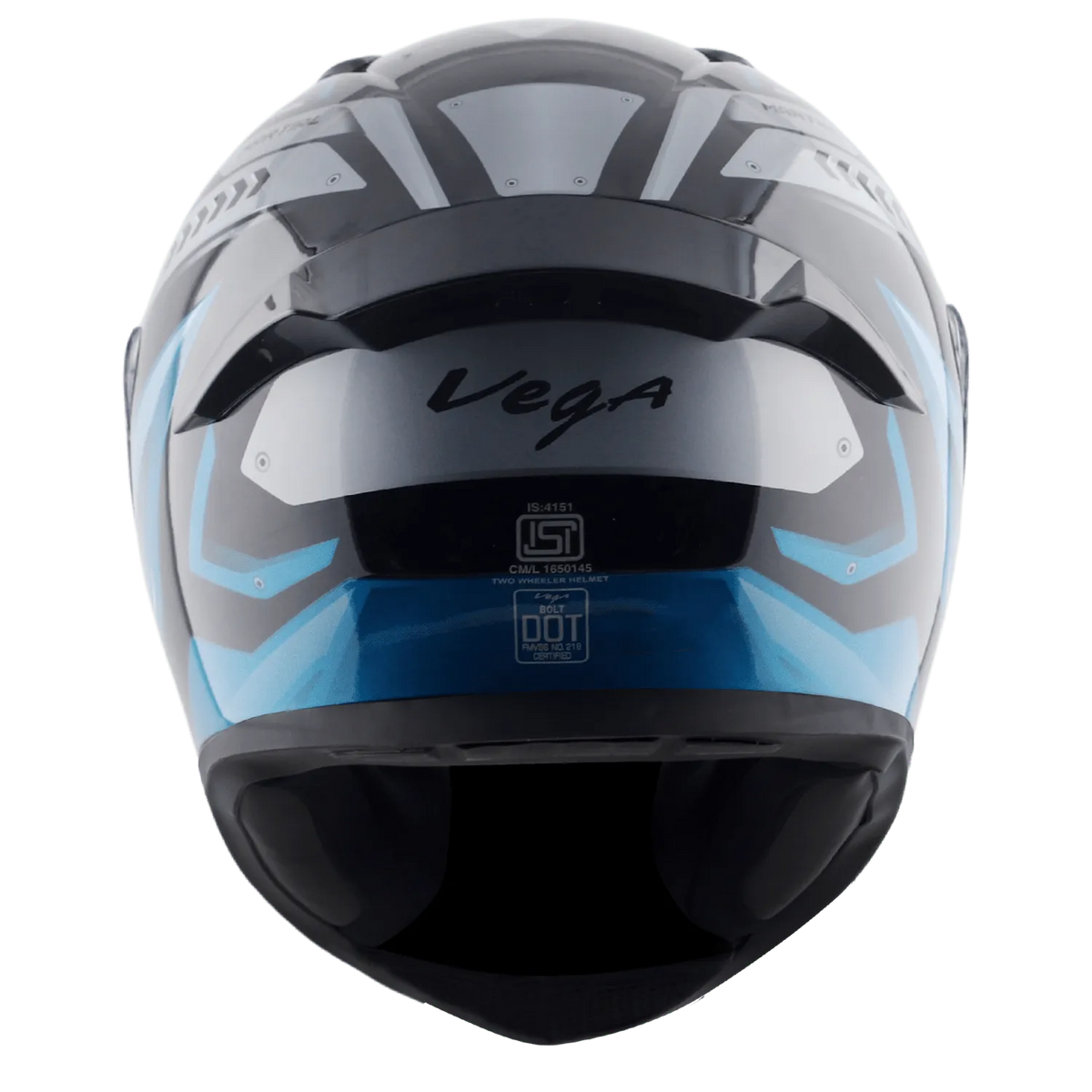 VEGA Bolt Dx Martial Dull Black M Blue Full Face Helmet