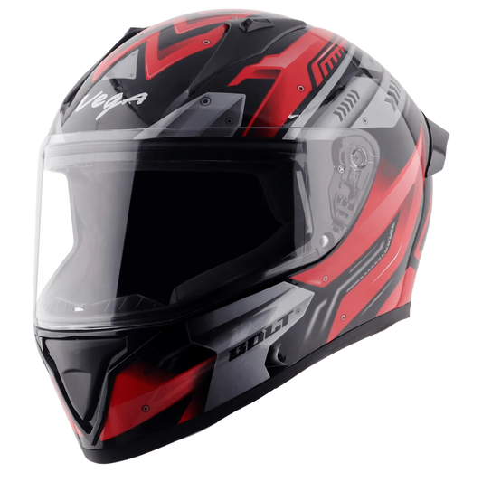 VEGA Bolt Dx Martial Dull Black Red Full Face Helmet