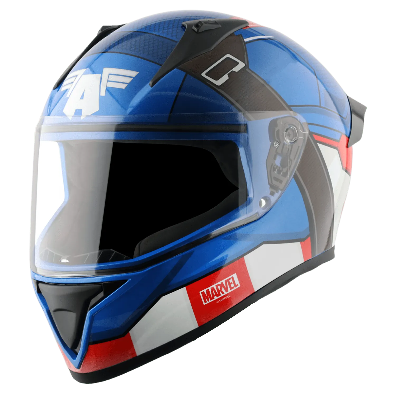 VEGA Bolt Dx Marvel Capitan America Blue Red White Full Face Helmet