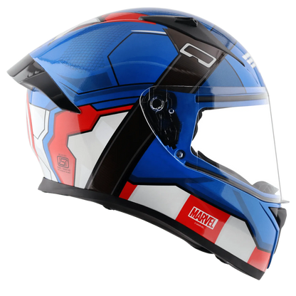 VEGA Bolt Dx Marvel Capitan America Blue Red White Full Face Helmet