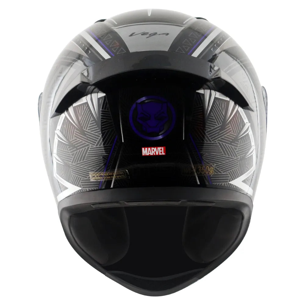 VEGA Bolt Dx Marvel Thor Black Panther Silver Full Face Helmet