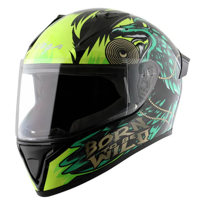 VEGA Bolt Dx Wild Black Green Full Face Helmet