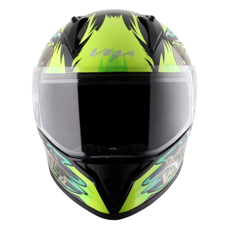 VEGA Bolt Dx Wild Black Green Full Face Helmet