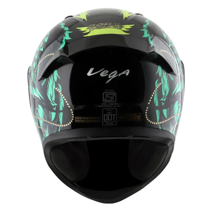 VEGA Bolt Dx Wild Black Green Full Face Helmet