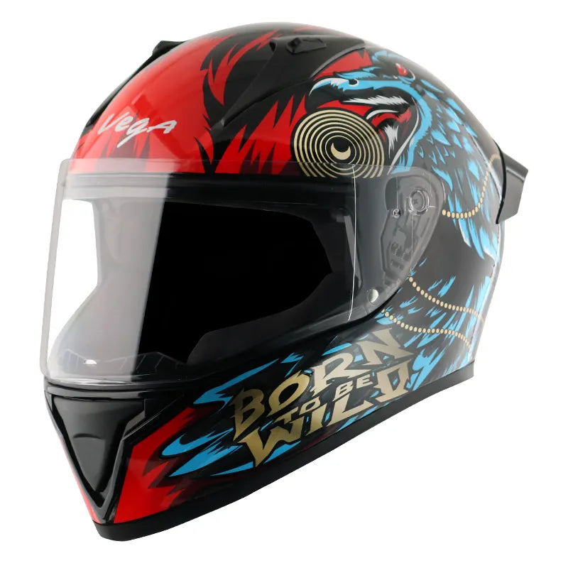 VEGA Bolt Dx Wild Black M Blue Full Face Helmet