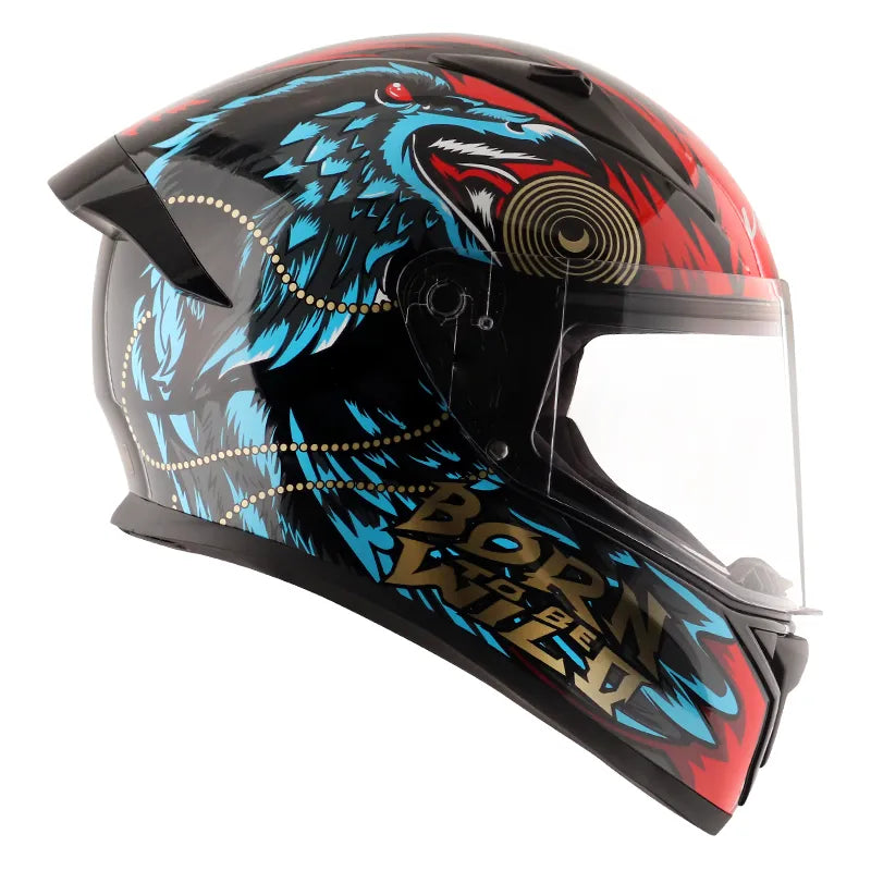 VEGA Bolt Dx Wild Black M Blue Full Face Helmet