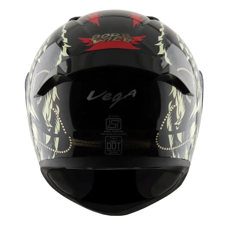 VEGA Bolt Dx Wild Black Yellow Full Face Helmet