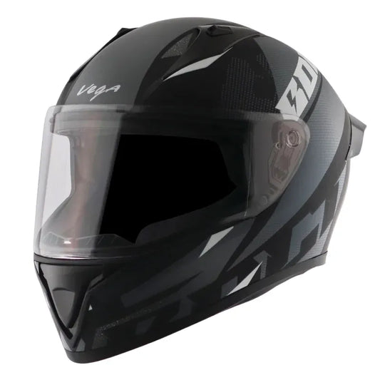 VEGA Bolt Macho Black Grey Full Face Helmet