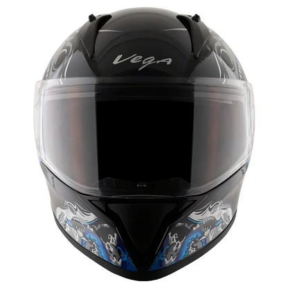 VEGA Bolt Octopus Black Blue Full Face Helmet