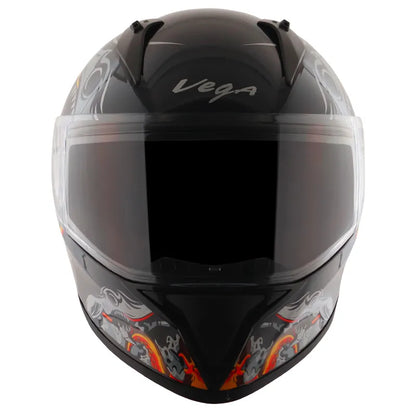VEGA Bolt Octopus Black Orange Full Face Helmet