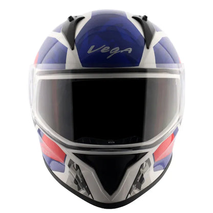 VEGA Bolt Rapid White Blue Full Face Helmet