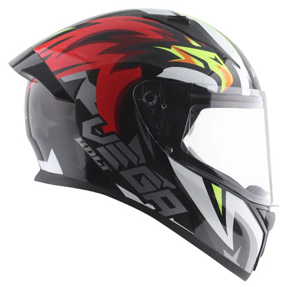 VEGA Bolt Speed Dx Black Red Full Face Helmet