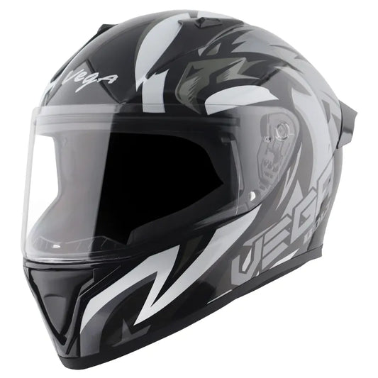 VEGA Bolt Superhero Black Grey Full Face Helmet