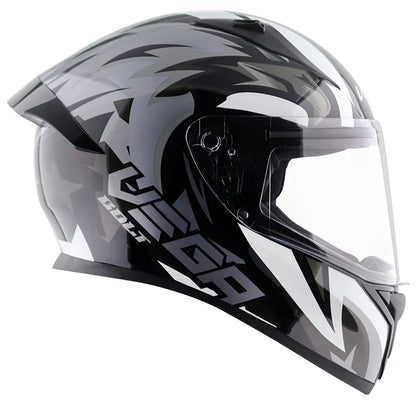 VEGA Bolt Superhero Black Grey Full Face Helmet