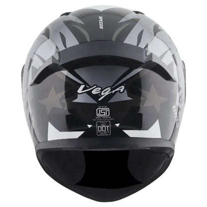 VEGA Bolt Superhero Black Grey Full Face Helmet