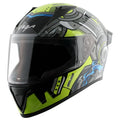 VEGA Bolt Superhero Black Neon Yellow Full Face Helmet
